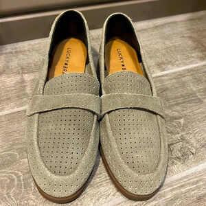 Lucky‎ brand women's Caviep gray perforated bock heels, size 6